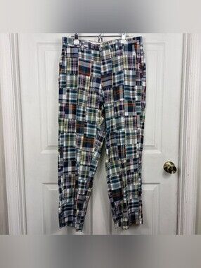 Jos A Bank Madras Pants Mens 35x30 Plaid Patchwork Pockets Preppy Golf Bold NWT
